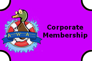 Graphic with the Accessible Waterways logo and the text "Corporate Membership" on a purple background.