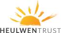 Heulwen Trust logo. The words "Heulwen Trust" in black under the top half of a cartoon sun with rays radiating out.