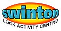 Swinton Lock Activity Centre logo. Text "Swinton" in blue on a yellow lozenge, with "Lock Activity Centre" arched under it.